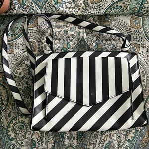 Zara B+W stripe crossbody bad / shoulder